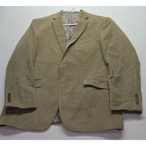 Madison Mens Corduroy Blazer Tan Khaki Paisley Lining Sport Coat Jacket